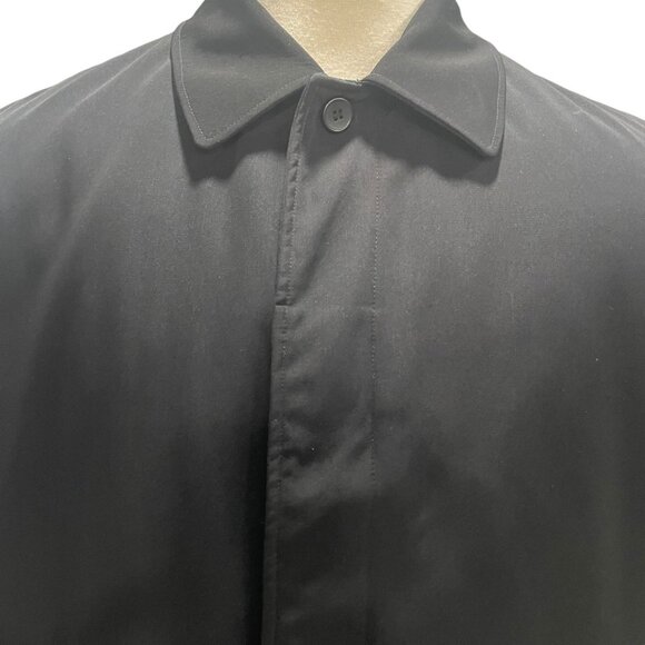 Joe by Joseph Abboud Black Rain & Stain Repellent Overcoat L Quilted Lining Work - Picture 9 of 10